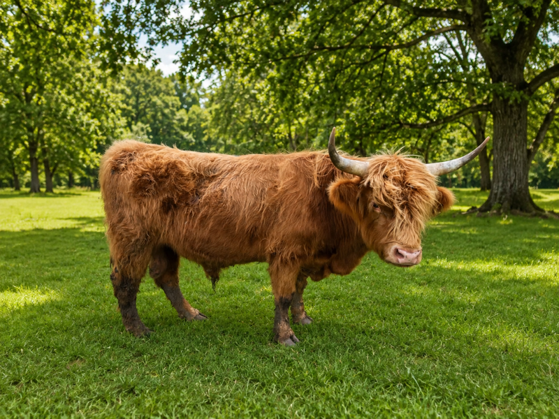 The shaggy Highland cow at Ruby Creek Family Farm